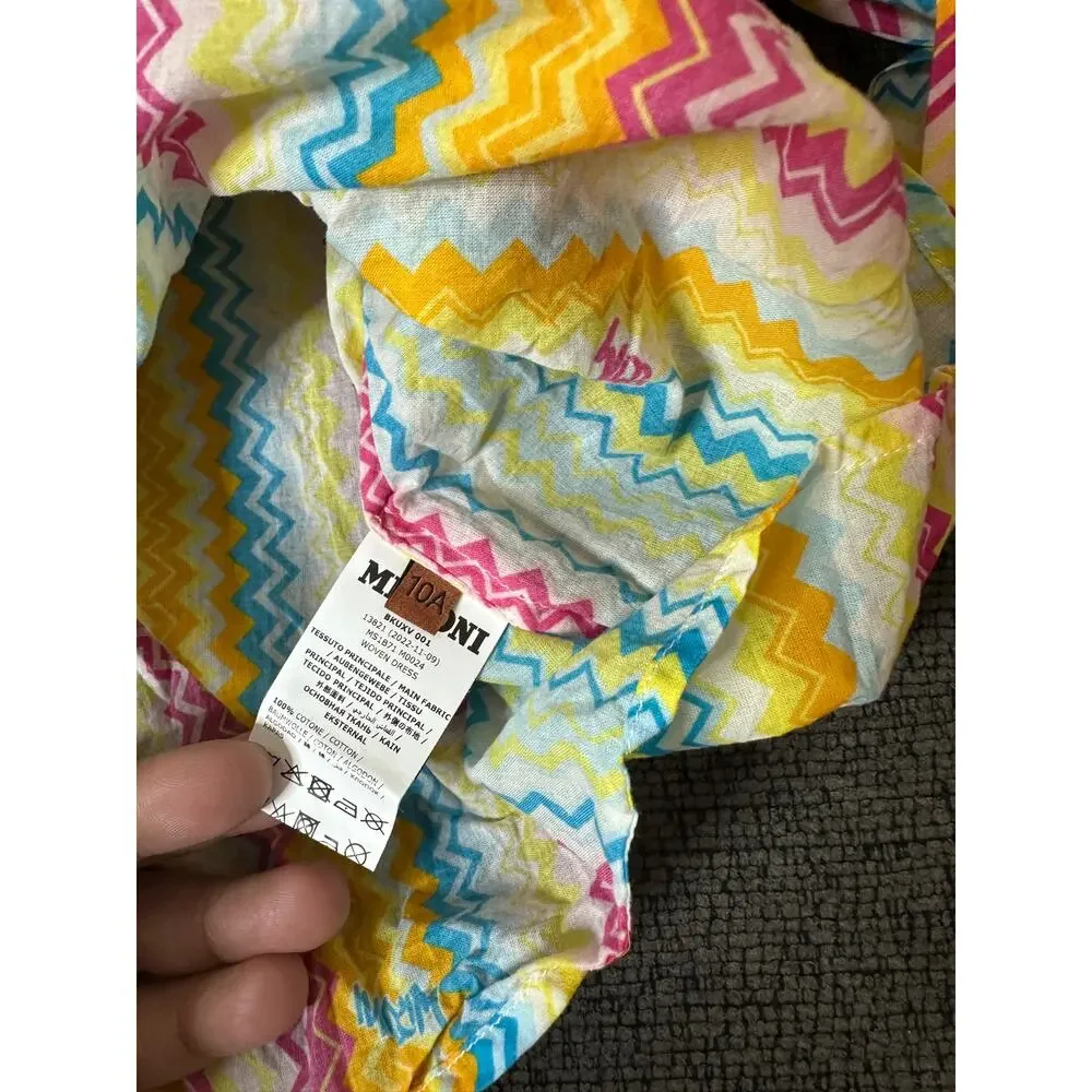 Missoni Kids Girls Multi-Colored Zigzag Beach Dress size 10 NWOT